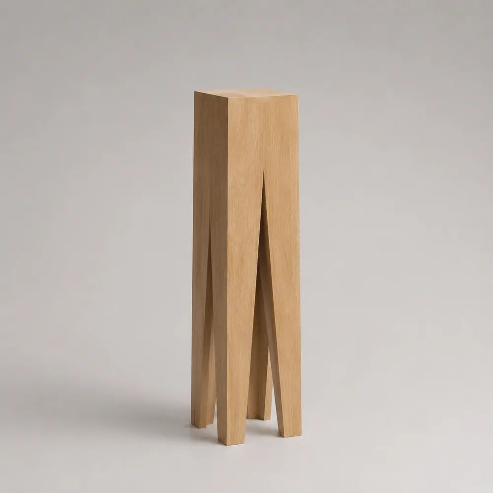 Rechteckiger Pflanzenständer aus Holz, Natur, 30 × 30 × 120 cm